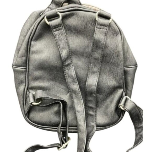 Betsey Johnson Black Leopard Mini Backpack crossbody w/ Skull Studded Bag Charm - Picture 5 of 8